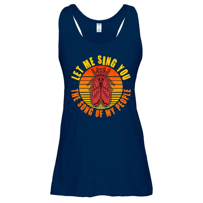 Funny Vintage Cicada Let Me Sing You The Song Of My People Ladies Essential Flowy Tank