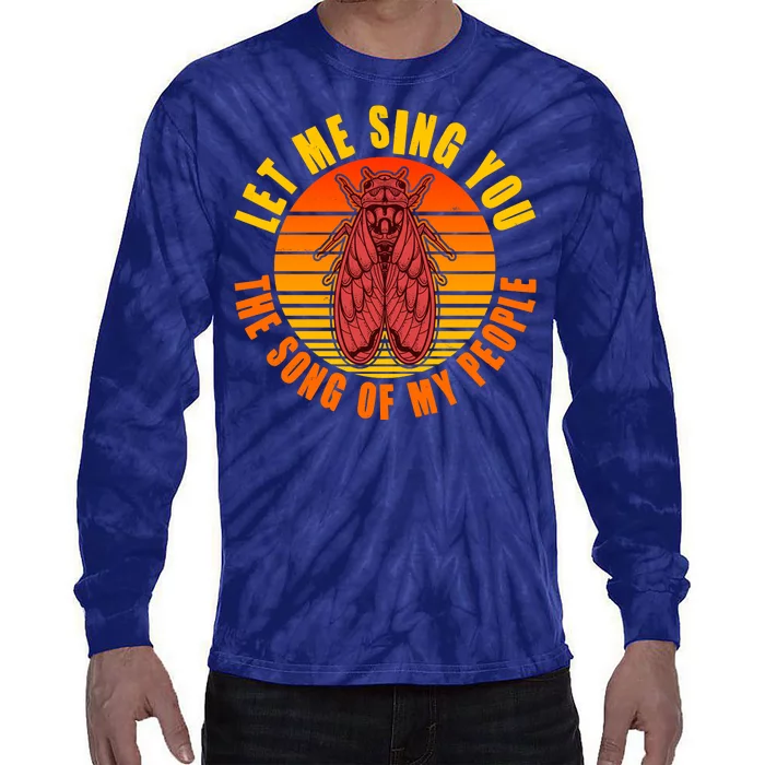 Funny Vintage Cicada Let Me Sing You The Song Of My People Tie-Dye Long Sleeve Shirt