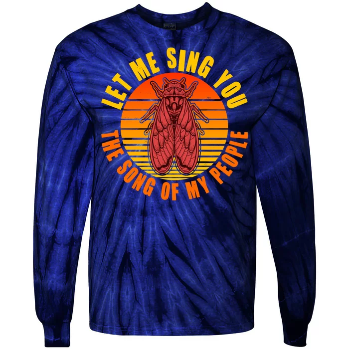 Funny Vintage Cicada Let Me Sing You The Song Of My People Tie-Dye Long Sleeve Shirt