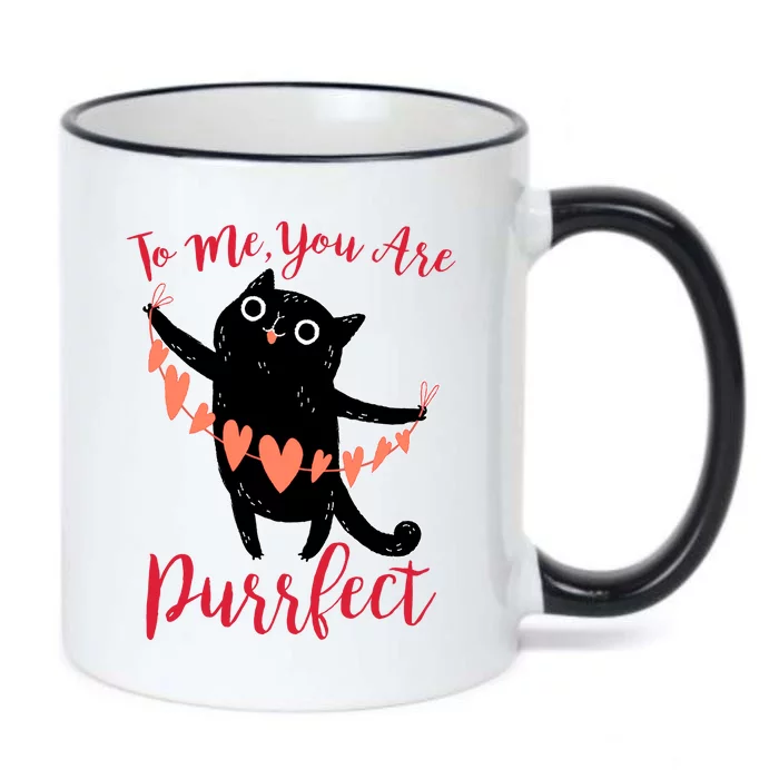 Funny Valentine Cat To Me You Are Purrfect Black Color Changing Mug