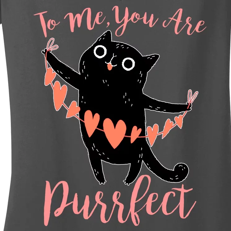 Funny Valentine Cat To Me You Are Purrfect Women's V-Neck T-Shirt