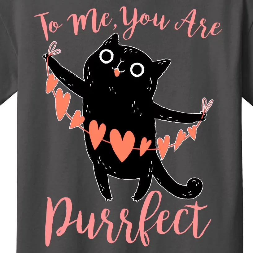 Funny Valentine Cat To Me You Are Purrfect Kids T-Shirt