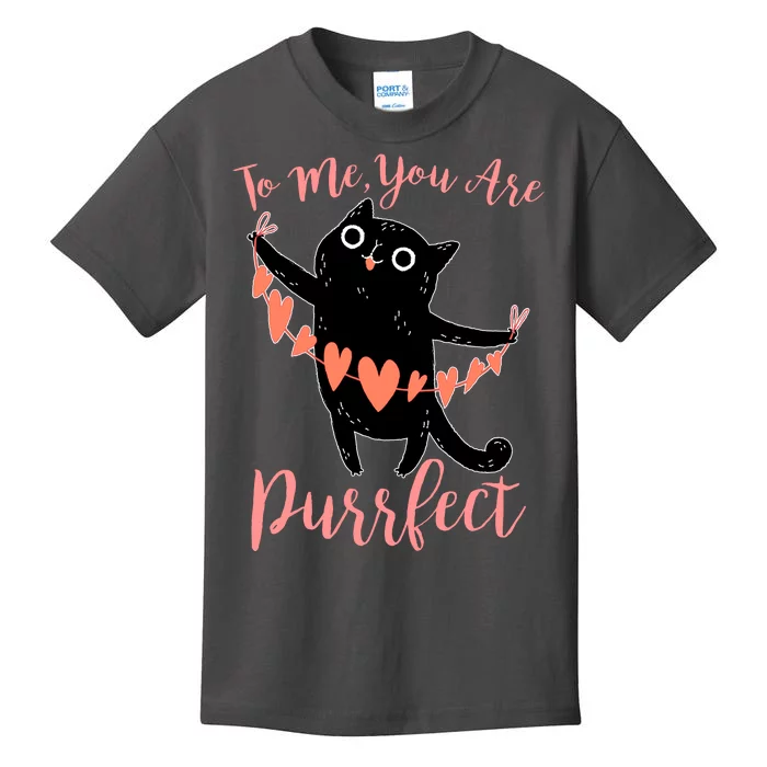 Funny Valentine Cat To Me You Are Purrfect Kids T-Shirt