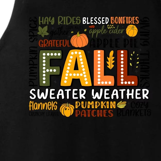 Fall Vibes Cozy Season Flannels Pumpkins Ladies Tri-Blend Wicking Tank