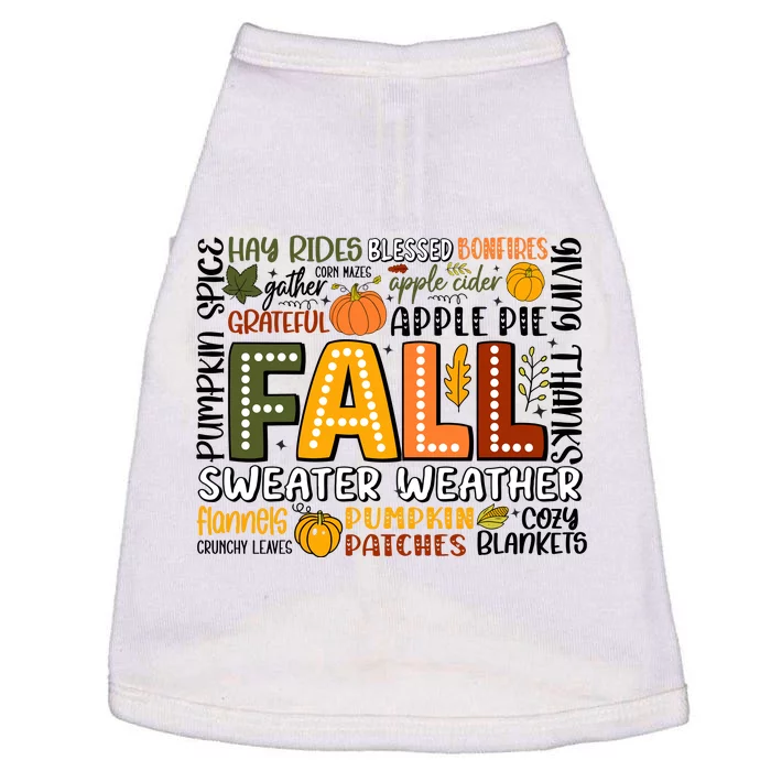 Fall Vibes Cozy Season Flannels Pumpkins Doggie Tank