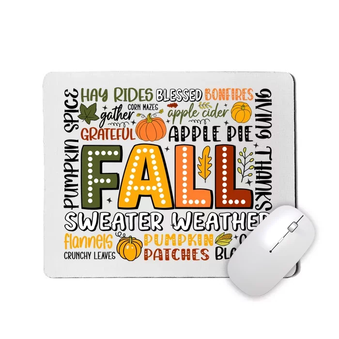 Fall Vibes Cozy Season Flannels Pumpkins Mousepad