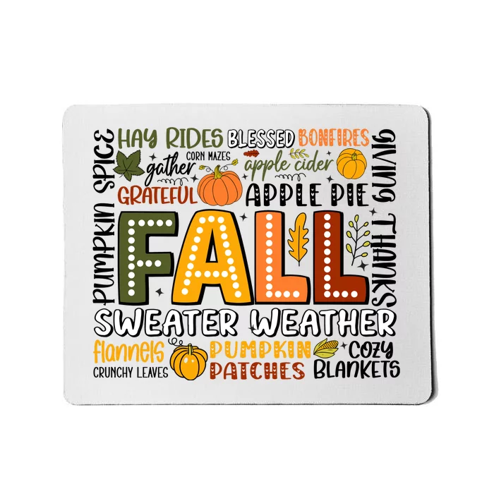 Fall Vibes Cozy Season Flannels Pumpkins Mousepad