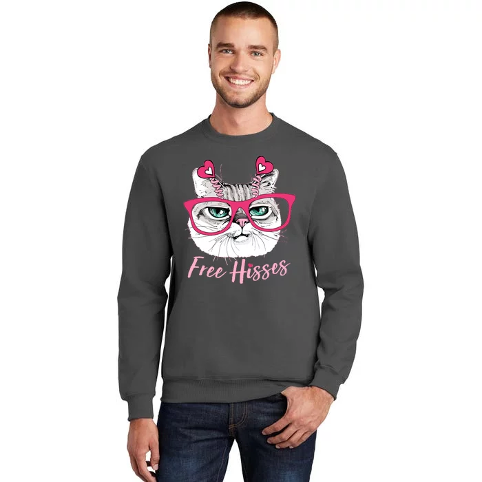 Funny Valentine Cat Free Hisses Tall Sweatshirt