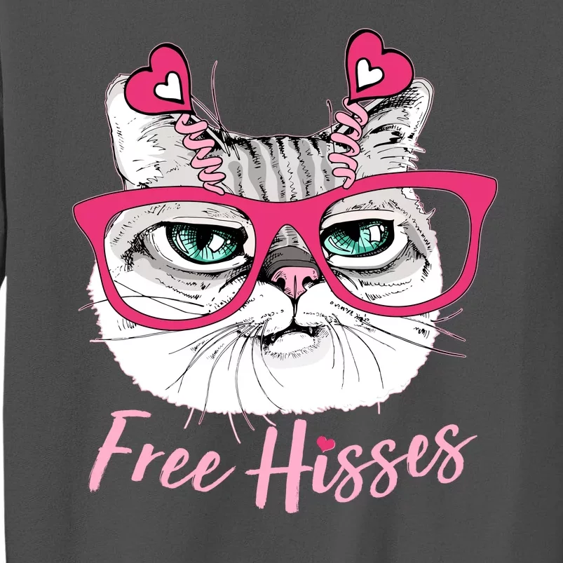 Funny Valentine Cat Free Hisses Tall Sweatshirt