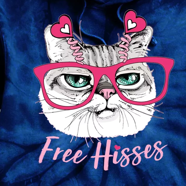 Funny Valentine Cat Free Hisses Tie Dye Hoodie