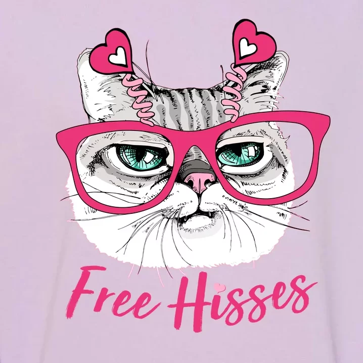 Funny Valentine Cat Free Hisses Garment-Dyed Sweatshirt