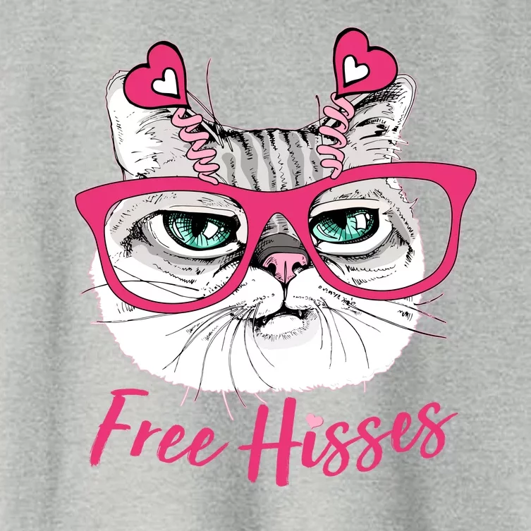 Funny Valentine Cat Free Hisses Women's Crop Top Tee