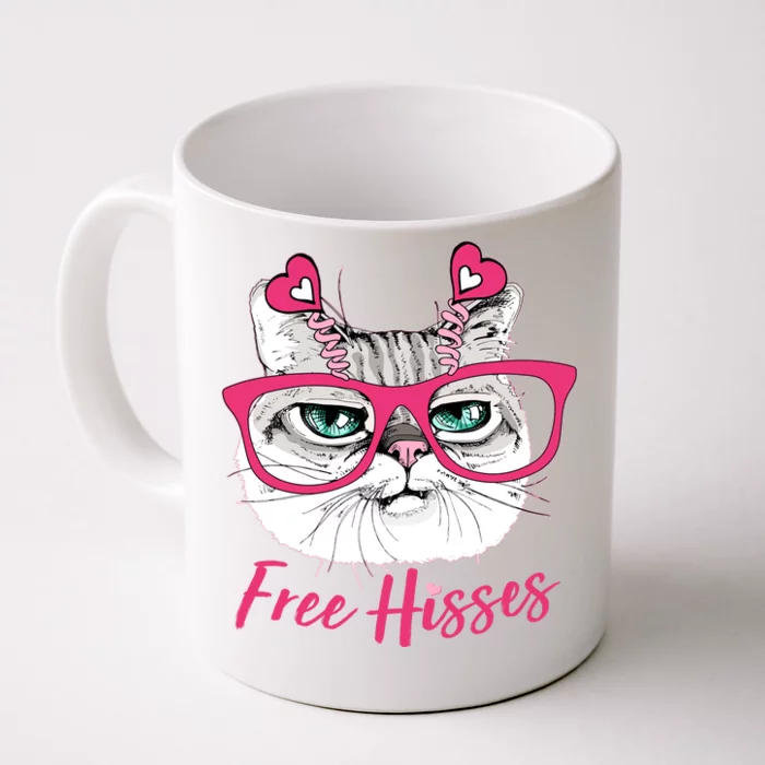 Funny Valentine Cat Free Hisses Front & Back Coffee Mug