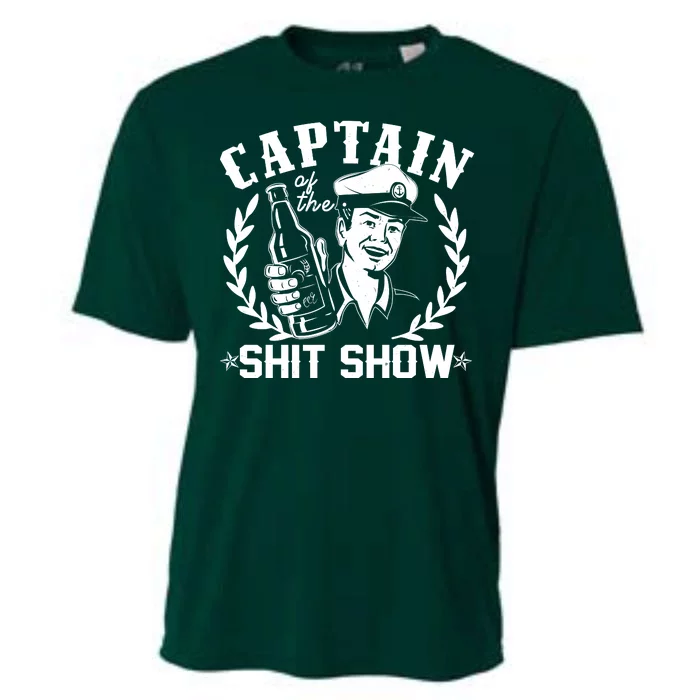 Funny Vintage Captain Of The Shit Show Cooling Performance Crew T-Shirt