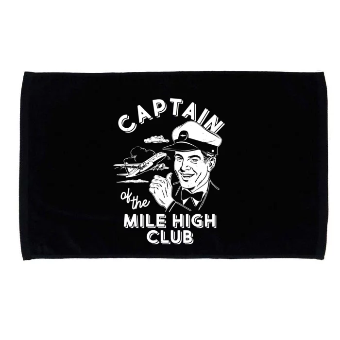 Funny Vintage Captain Of The Mile High Club Microfiber Hand Towel