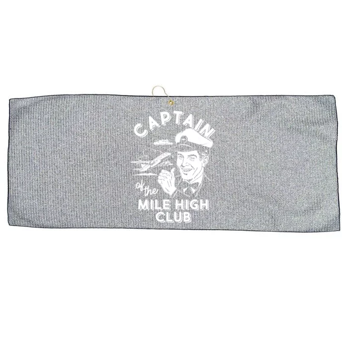 Funny Vintage Captain Of The Mile High Club Large Microfiber Waffle Golf Towel