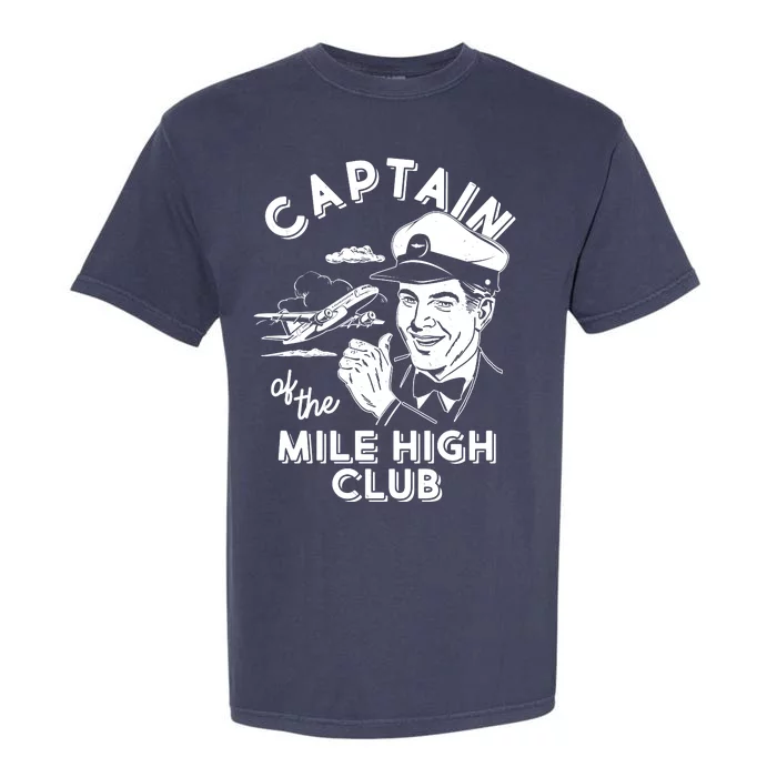 Funny Vintage Captain Of The Mile High Club Garment-Dyed Heavyweight T-Shirt