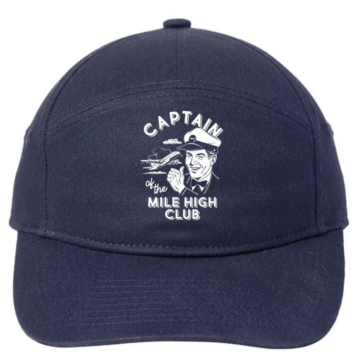 Funny Vintage Captain Of The Mile High Club 7-Panel Snapback Hat