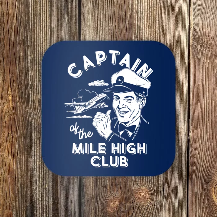 Funny Vintage Captain Of The Mile High Club Coaster