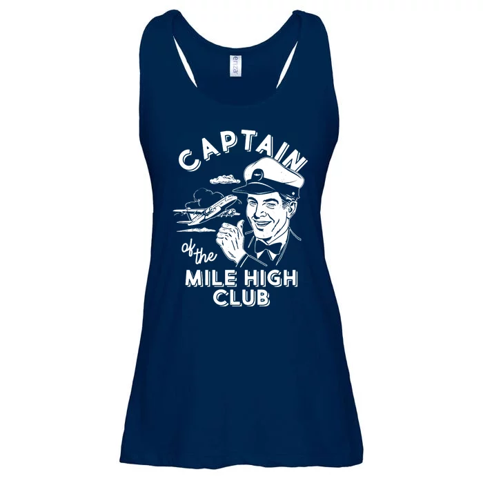 Funny Vintage Captain Of The Mile High Club Ladies Essential Flowy Tank