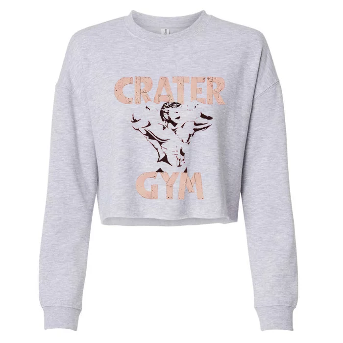 Funny Vintage Crater Gym Gift Cropped Pullover Crew