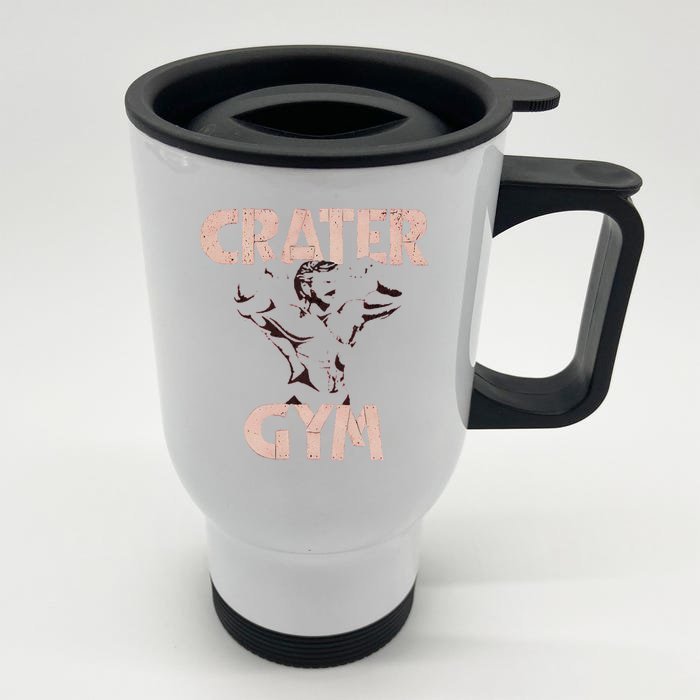 Funny Vintage Crater Gym Gift Front & Back Stainless Steel Travel Mug