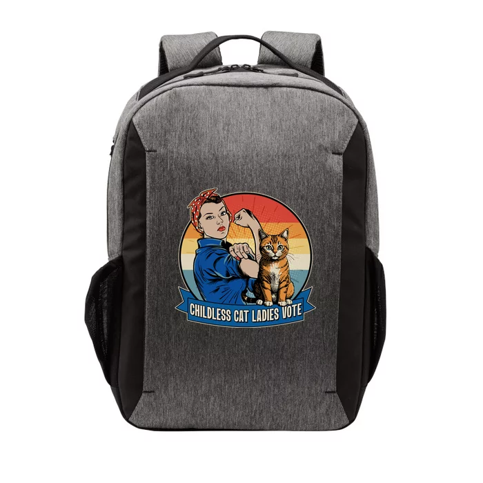 Funny Vintage Childless Cat Ladies Vote Kamala Harris 2024 Election Vector Backpack