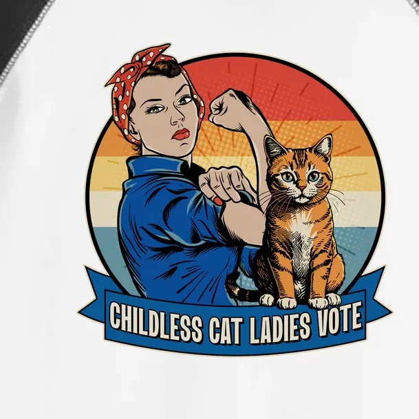 Funny Vintage Childless Cat Ladies Vote Kamala Harris 2024 Election Toddler Fine Jersey T-Shirt