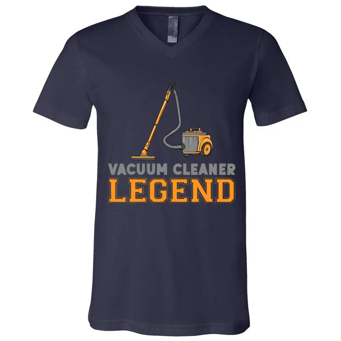 Funny Vacuum Cleaner Legend Housekeeping Hoover Cleaning V-Neck T-Shirt