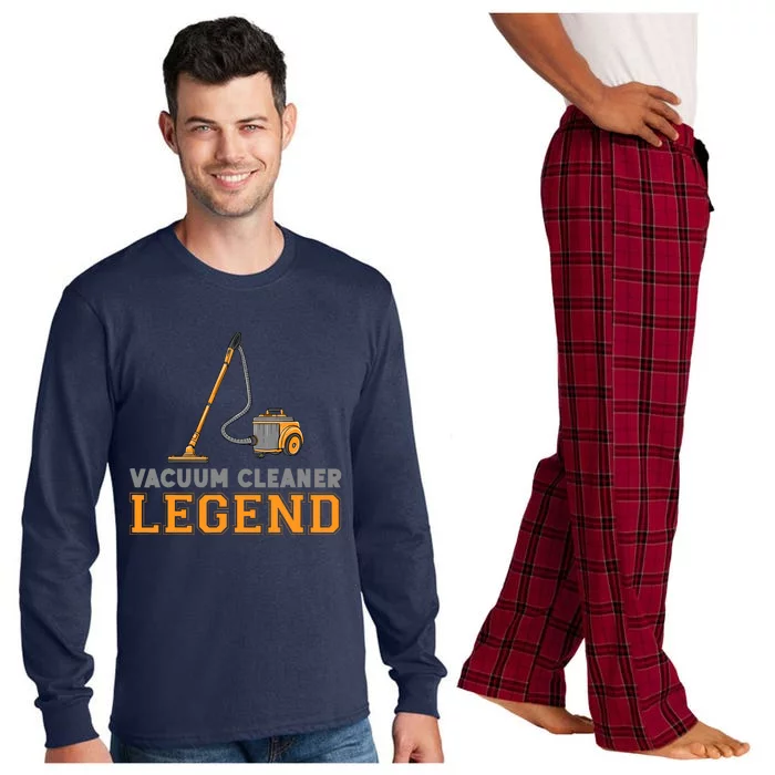 Funny Vacuum Cleaner Legend Housekeeping Hoover Cleaning Long Sleeve Pajama Set