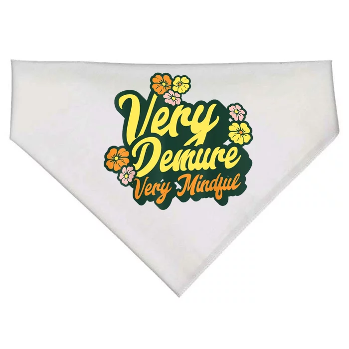 Funny Very Demure Very Mindful Trend Demure & Mindful Ladies USA-Made Doggie Bandana