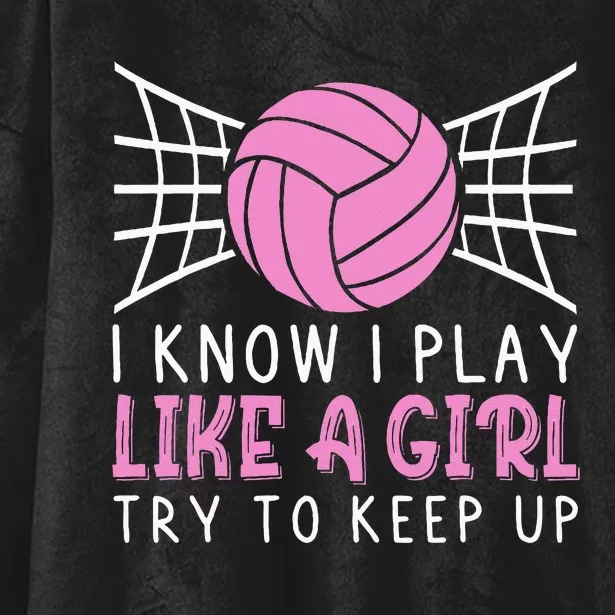 Funny Volleyball Design For Women Volleyball Player Hooded Wearable Blanket