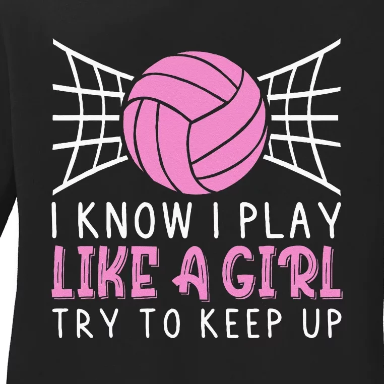 Funny Volleyball Design For Women Volleyball Player Ladies Long Sleeve Shirt