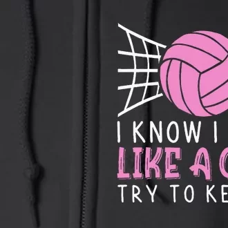 Funny Volleyball Design For Women Volleyball Player Full Zip Hoodie