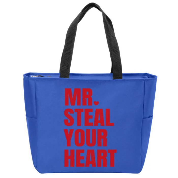 Funny Valentines Day Mr Steal Your Heart Gift Zip Tote Bag