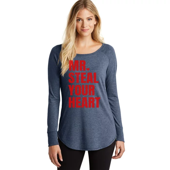 Funny Valentines Day Mr Steal Your Heart Gift Women's Perfect Tri Tunic Long Sleeve Shirt