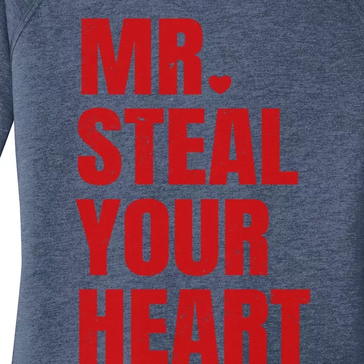 Funny Valentines Day Mr Steal Your Heart Gift Women's Perfect Tri Tunic Long Sleeve Shirt