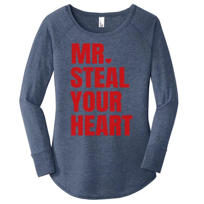 Funny Valentines Day Mr Steal Your Heart Gift Women's Perfect Tri Tunic Long Sleeve Shirt