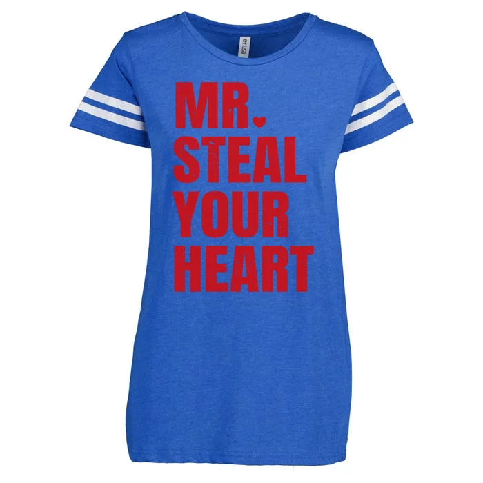 Funny Valentines Day Mr Steal Your Heart Gift Enza Ladies Jersey Football T-Shirt