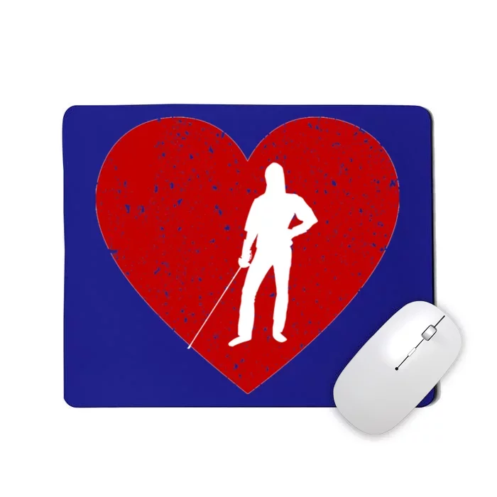 Fencing Valentine Day Gift For Fencing Lover Heart Cute Gift Mousepad