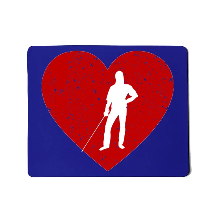 Fencing Valentine Day Gift For Fencing Lover Heart Cute Gift Mousepad