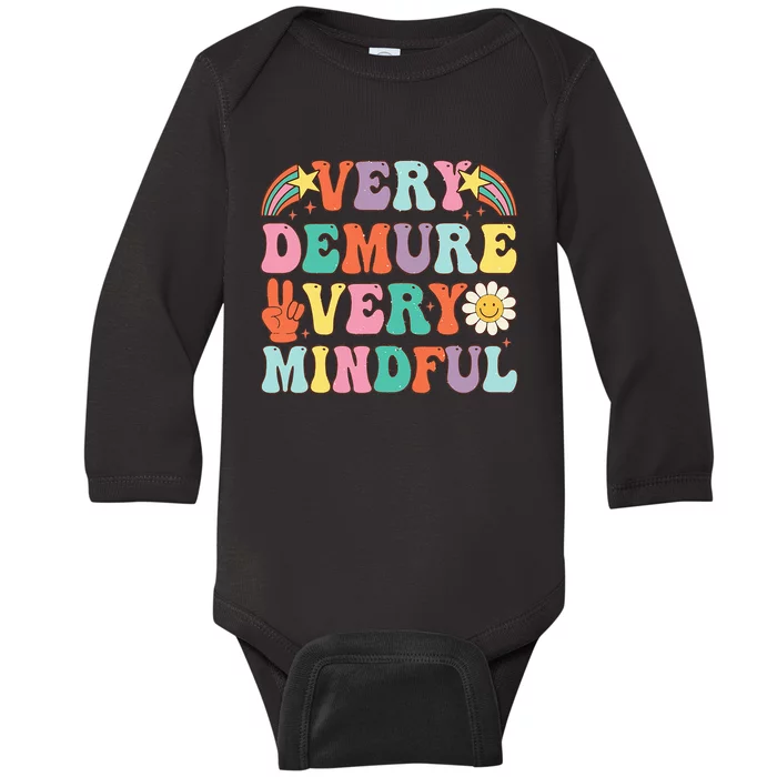 Funny Very Demure Very Mindful Trend Demure & Mindful Baby Long Sleeve Bodysuit