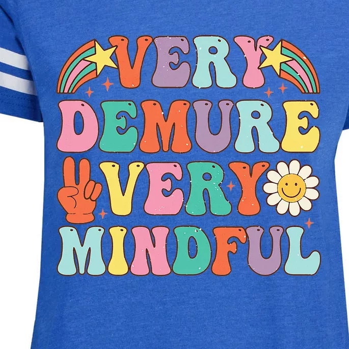 Funny Very Demure Very Mindful Trend Demure & Mindful Enza Ladies Jersey Football T-Shirt