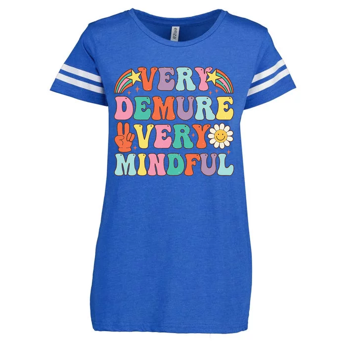 Funny Very Demure Very Mindful Trend Demure & Mindful Enza Ladies Jersey Football T-Shirt