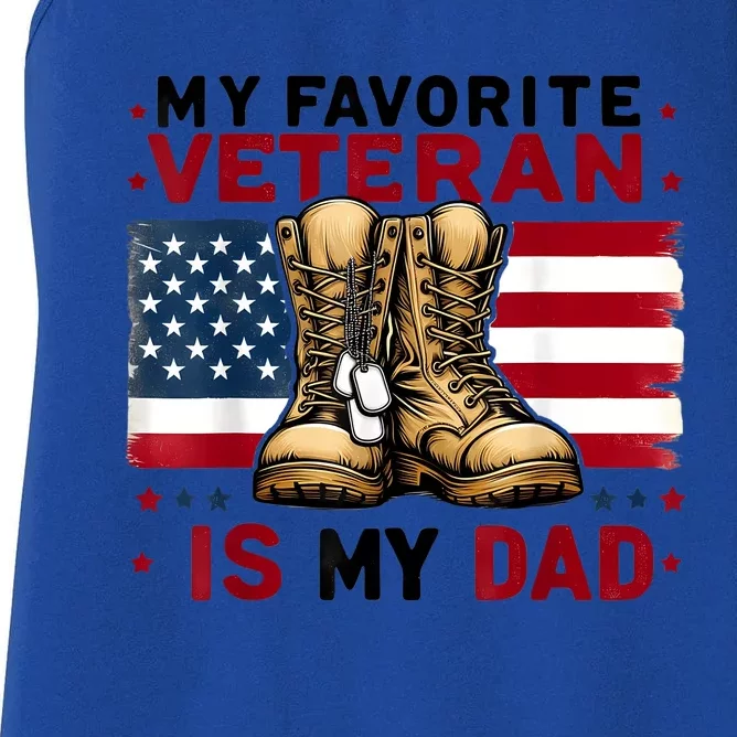 Father Veterans Day My Favorite Veteran Is My Dad For Women's Racerback Tank