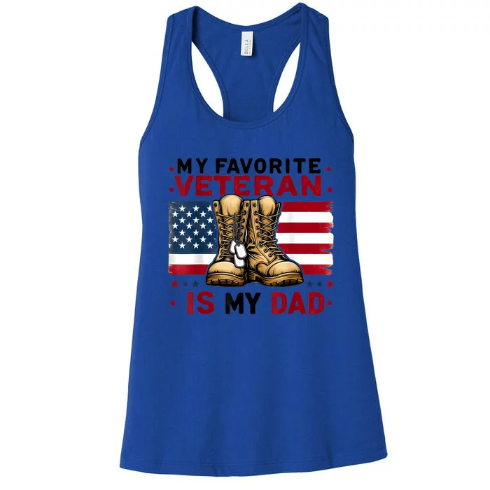 Father Veterans Day My Favorite Veteran Is My Dad For Women's Racerback Tank