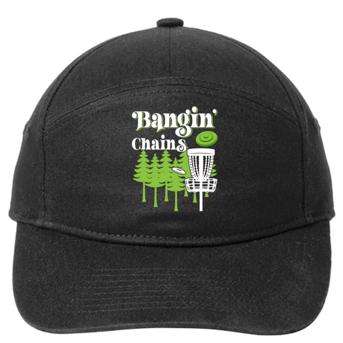 Funny Vintage Disc Golf Bangin' Chains 7-Panel Snapback Hat