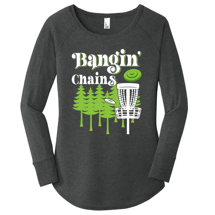 Funny Vintage Disc Golf Bangin' Chains Women's Perfect Tri Tunic Long Sleeve Shirt