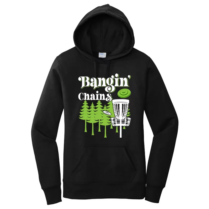 Funny Vintage Disc Golf Bangin' Chains Women's Pullover Hoodie