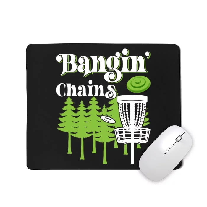 Funny Vintage Disc Golf Bangin' Chains Mousepad